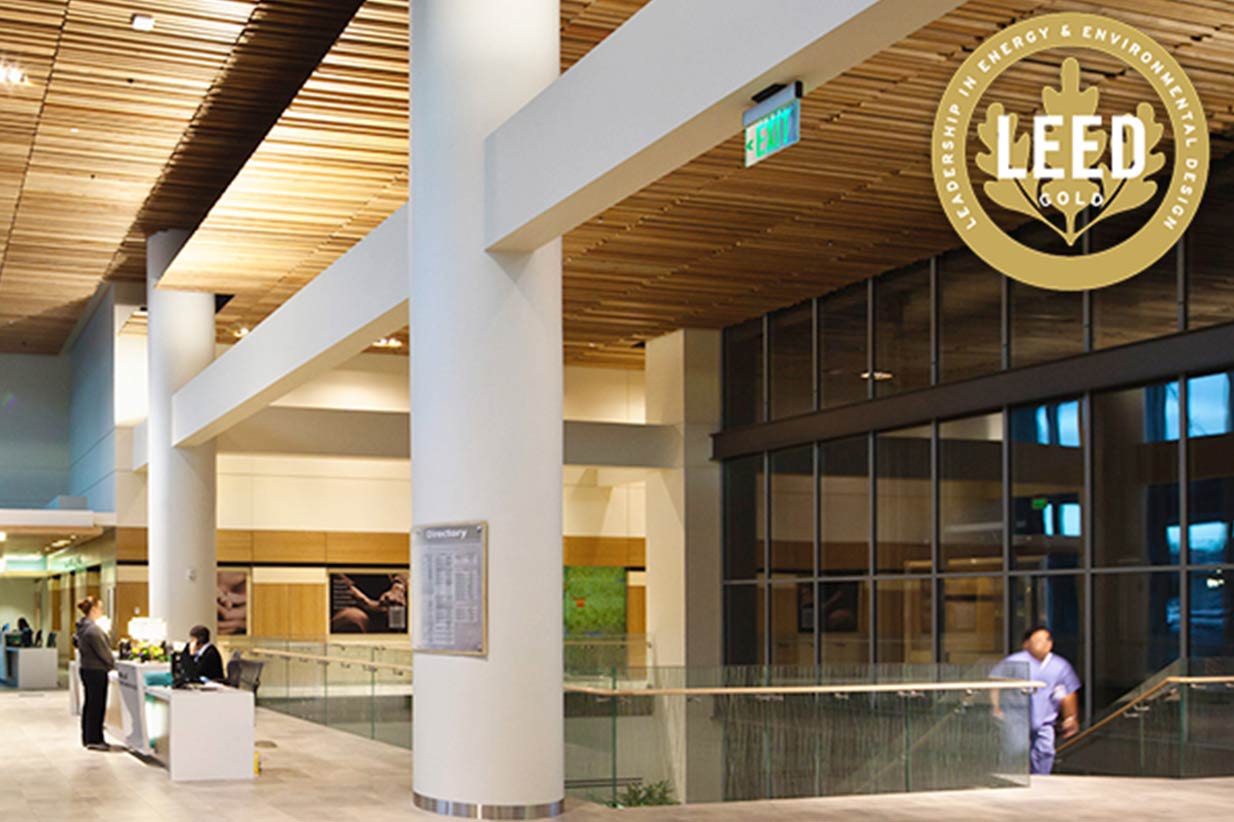 Sustainable large hospital lobby