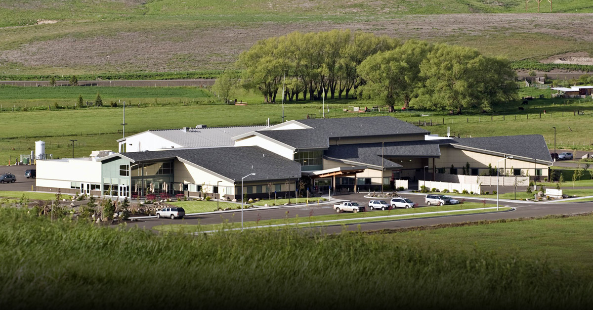 Aerial of rural hospital