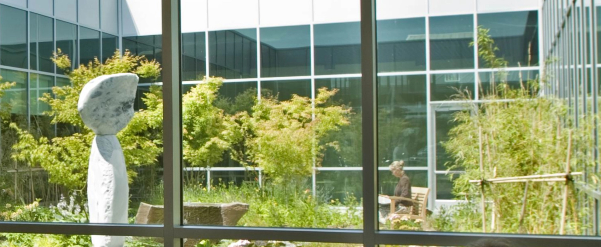 Interior looking out into courtyard