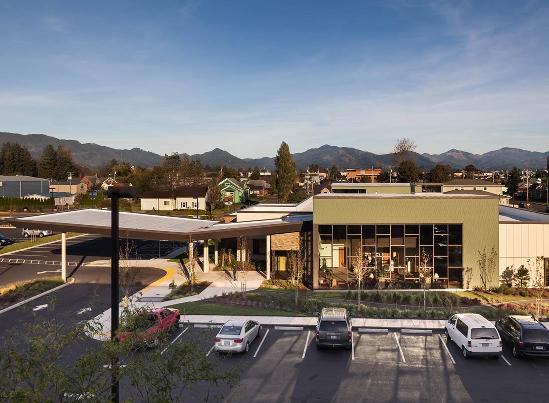 Aerial view of exterior building