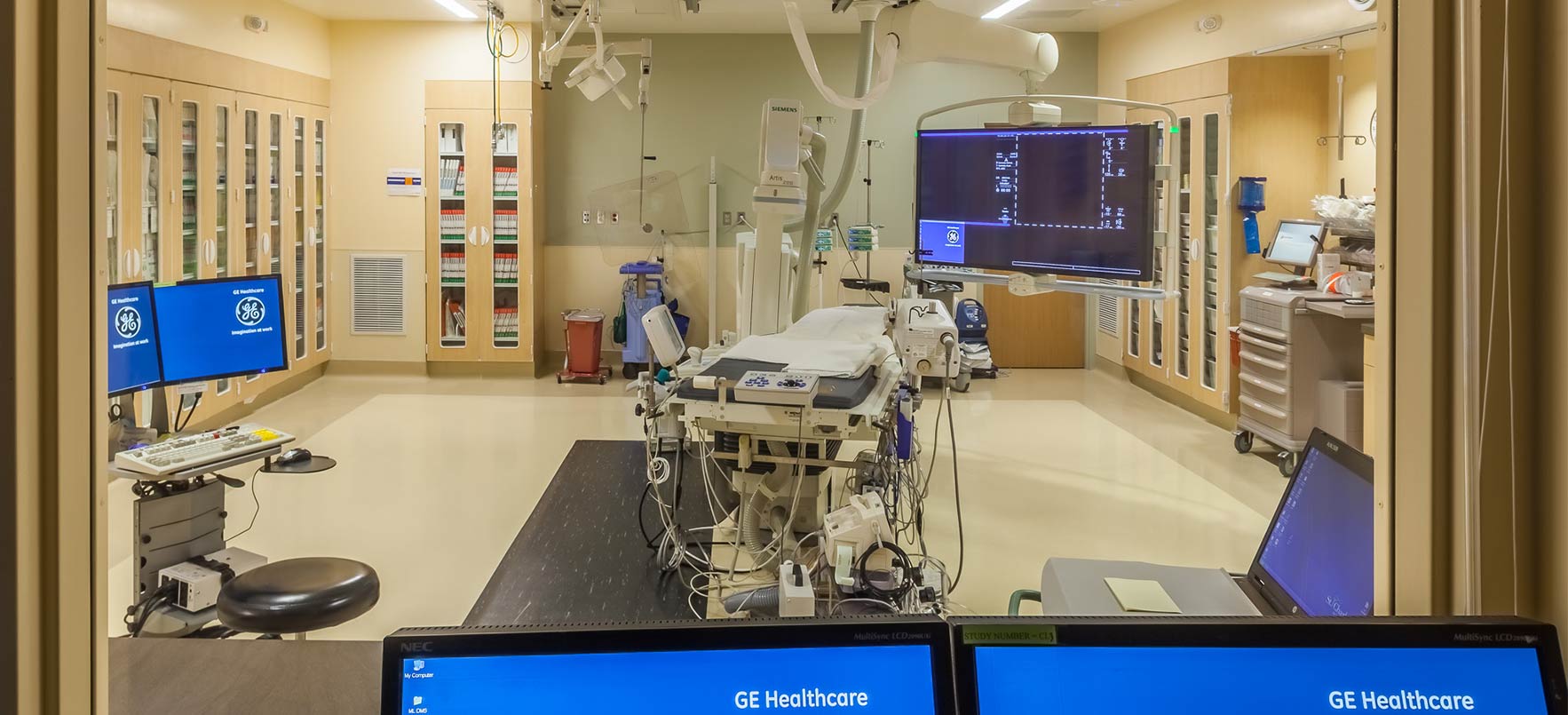 Cath lab from inside nurse operating station