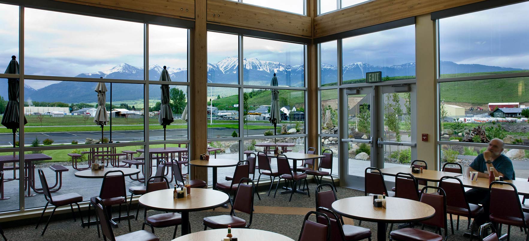 Dining room looking outside