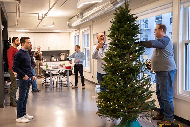 Decorating the Christmas tree
