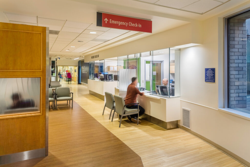 Interior photograph of OHSU reception